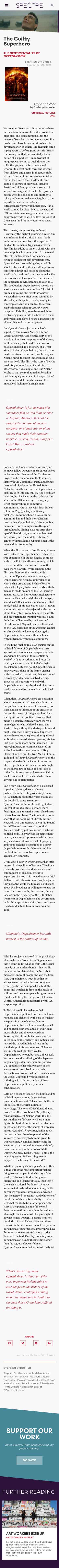 A sample article from Spectre's website, as it appears on mobile devices. Up top is a large 